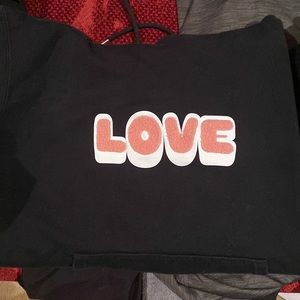 Sandro sweatshirt with LOVE in pink and white lettering